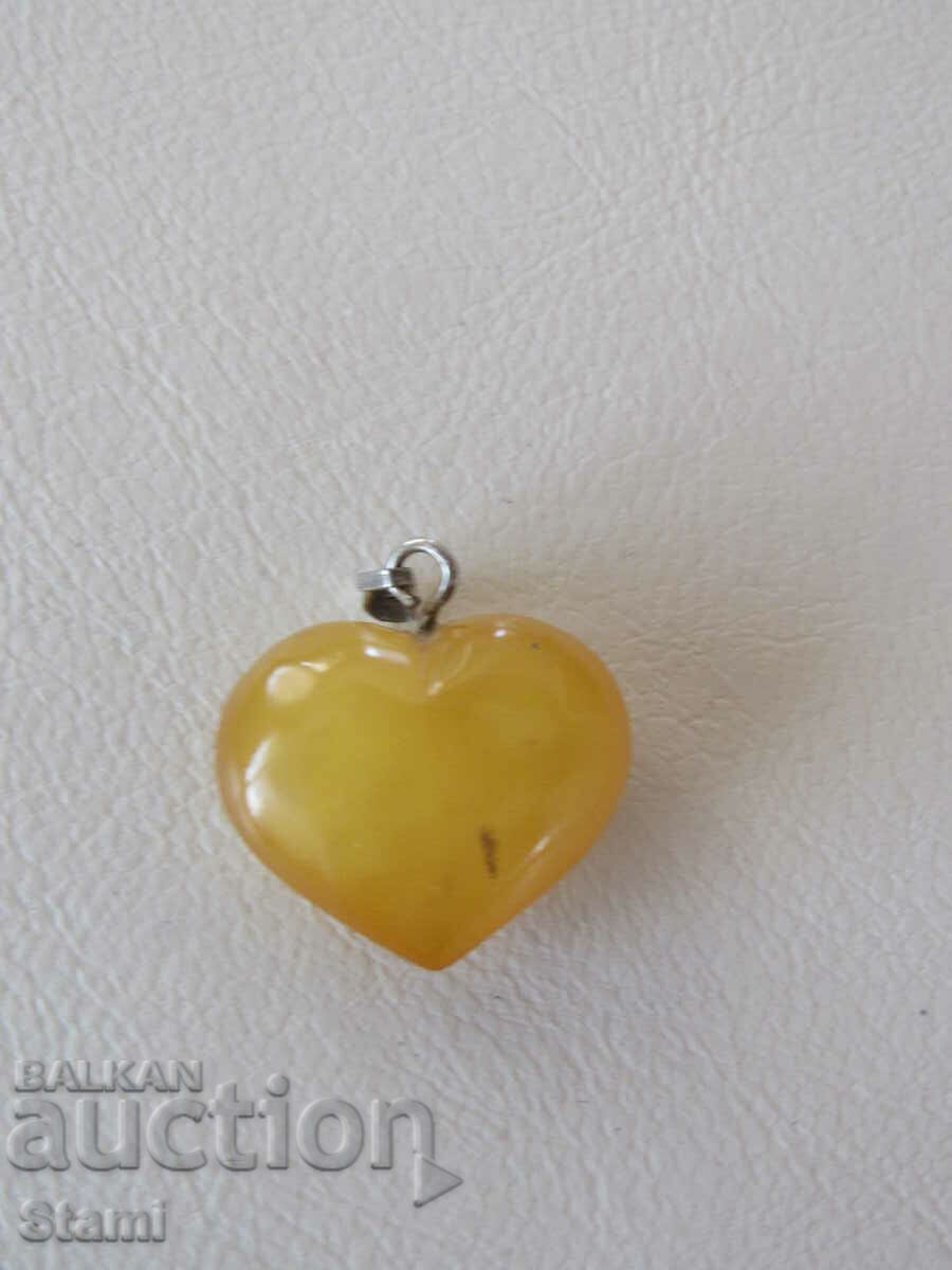 Necklace - heart of premium Baltic amber with price 26.00 BGN | € 13.29 Necklace - heart of premium Baltic amber with price 26.00 BGN | € 13.29