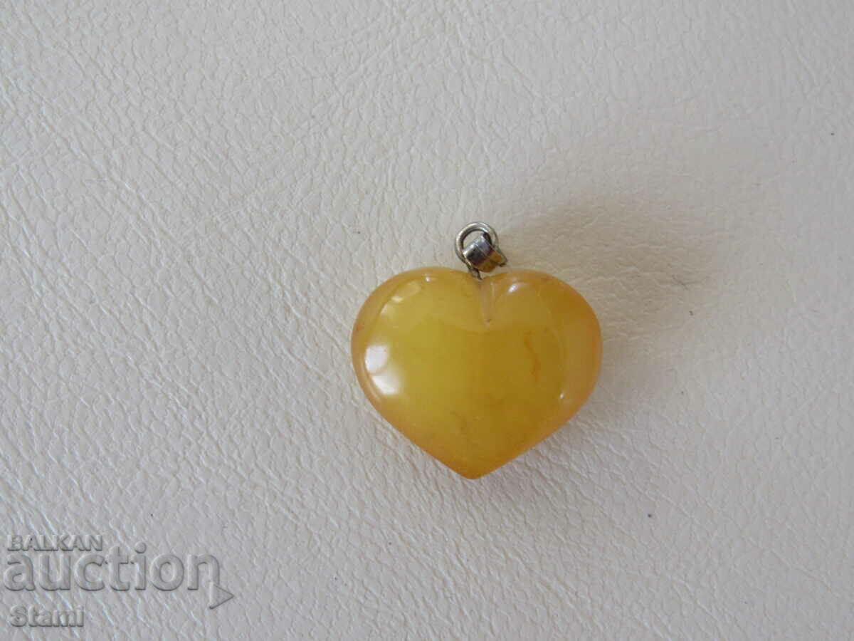 Necklace - heart of premium Baltic amber - 5 Necklace - heart of premium Baltic amber - 5