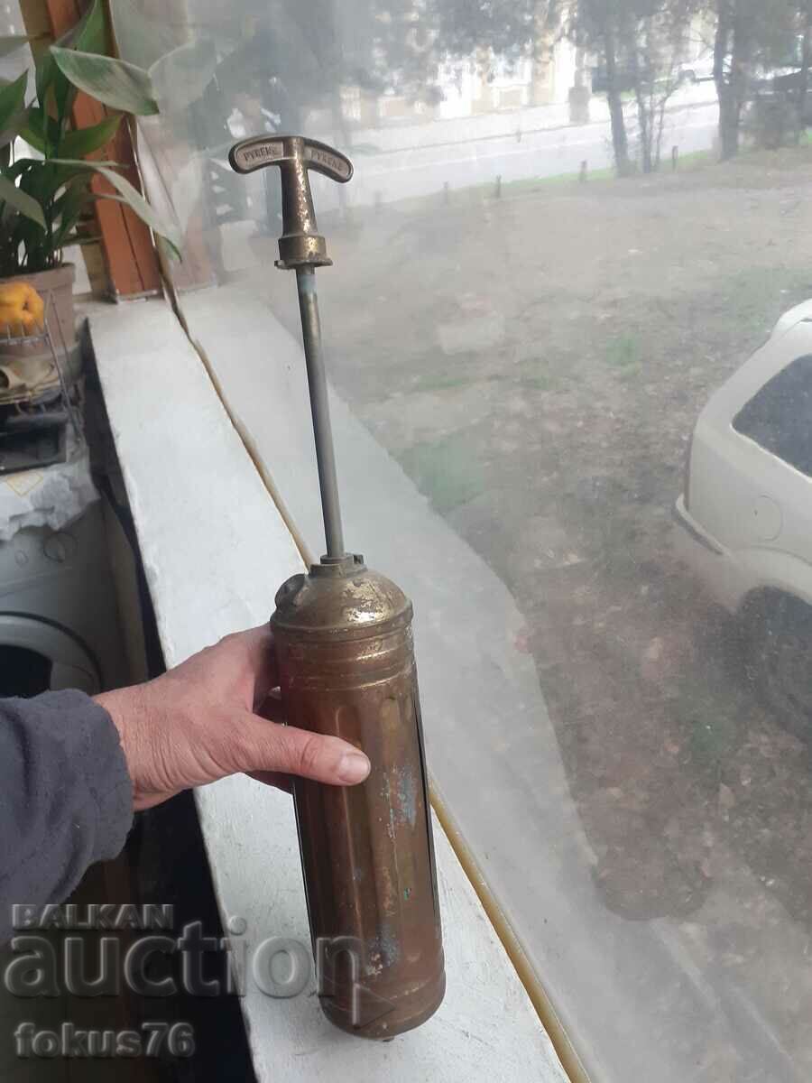 Delivery of Old American Bronze Fire Extinguisher Delivery of Old American Bronze Fire Extinguisher