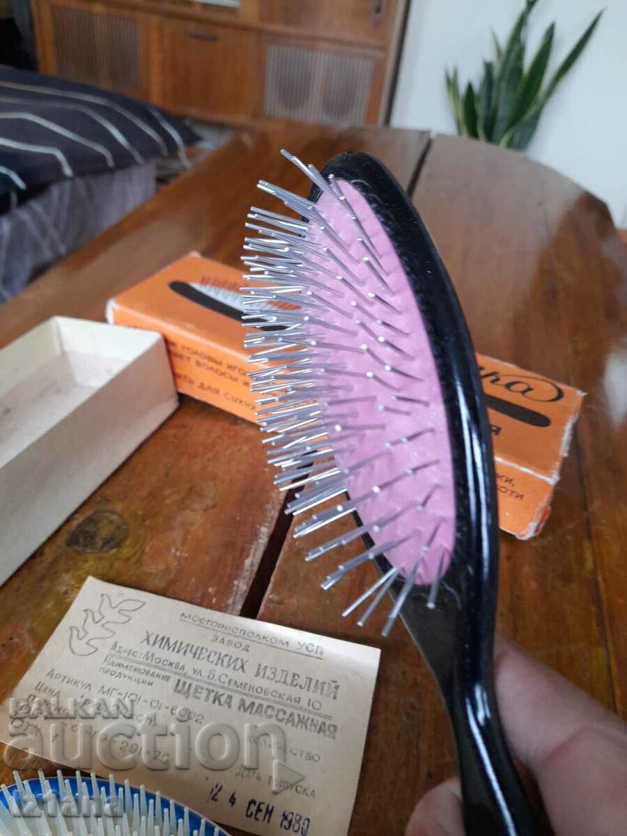 Old hair massage brush, head - 5