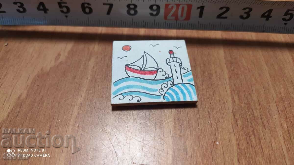 Lighthouse hand painted fridge magnet