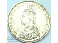 Великобритания 3 пенса 1887 Маунди Виктори сребро