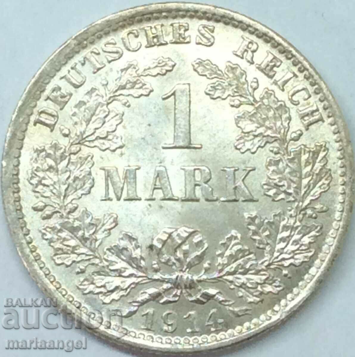 1 марка 1914 А - Берлин Германия UNC сребро