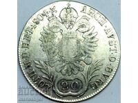 Австрия 20 кройцера 1804 А - Вена Франц II сребро