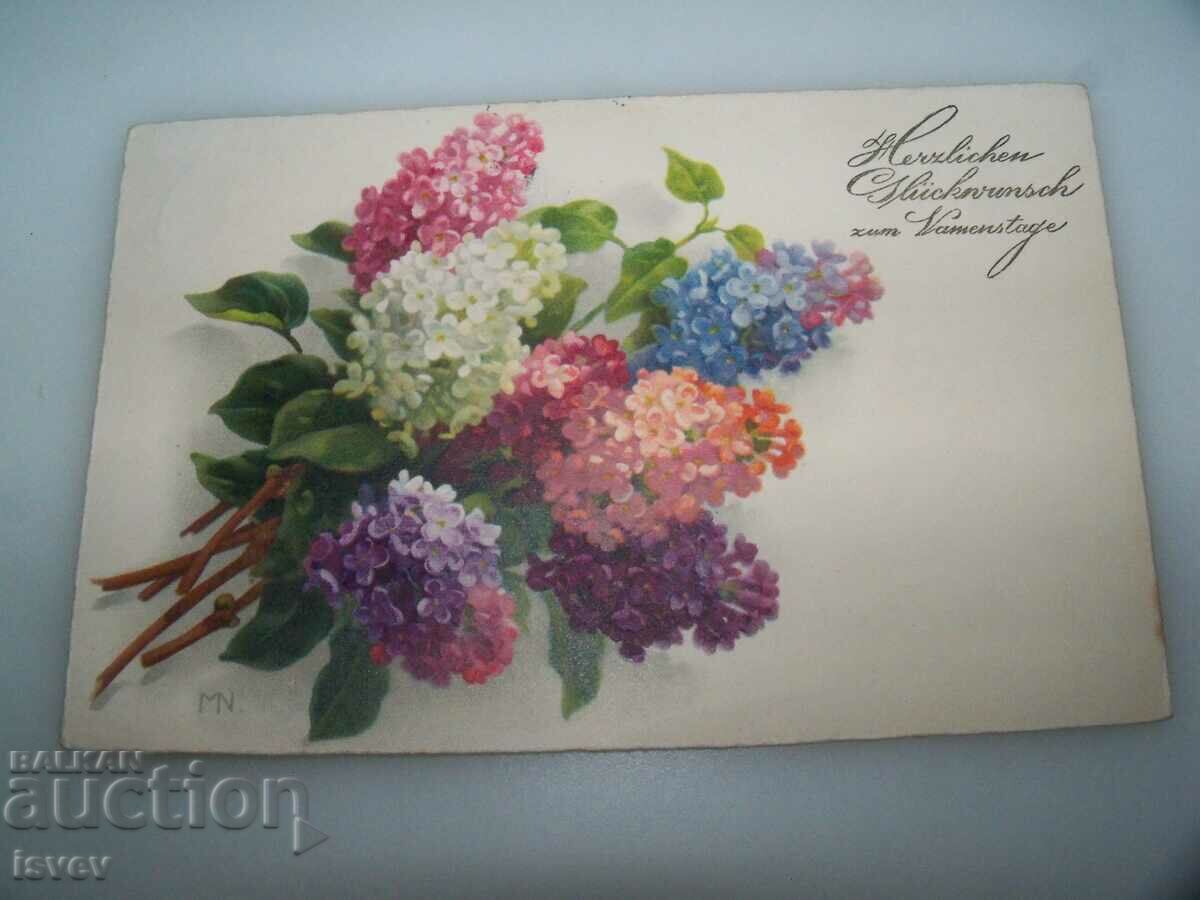 Auction Old German name day card Auction Old German name day card
