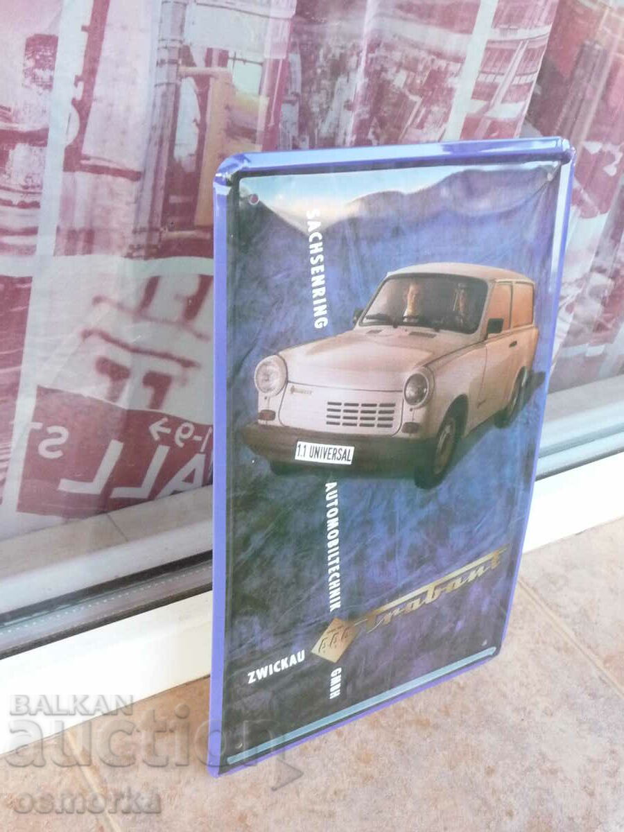 Trabant car metal plate Trabant DDR GDR classic cardboard with price 18.00 BGN | € 9.20 Trabant car metal plate Trabant DDR GDR classic cardboard with price 18.00 BGN | € 9.20