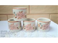 Beautiful porcelain napkin rings with flowers, 8 pcs