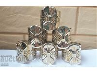 Beautiful silver plated napkin rings from England, 6 pcs