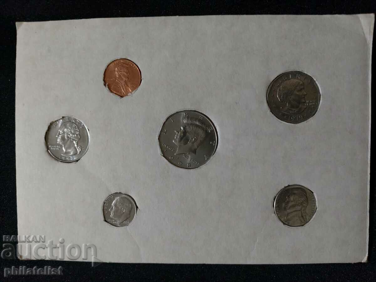 Комплектен сет - САЩ от 6 монети - 1979-1998 D