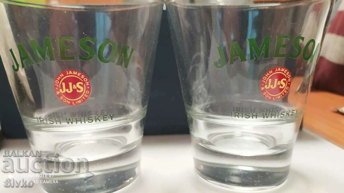 Promotional glasses of JAMESON whiskey