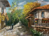 Pictura în ulei/pânză Denitsa Garelova „Amintirea unui sat” 20/30
