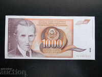 ЮГОСЛАВИЯ , 1000 динара , 1990 г , Никола Тесла , UNC