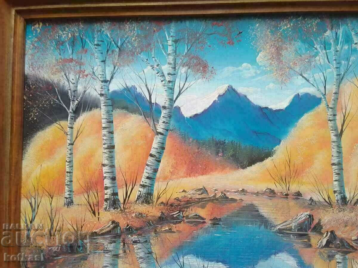 Auction Bulgarian author signed Valentin Yanev oil on silk Auction Bulgarian author signed Valentin Yanev oil on silk