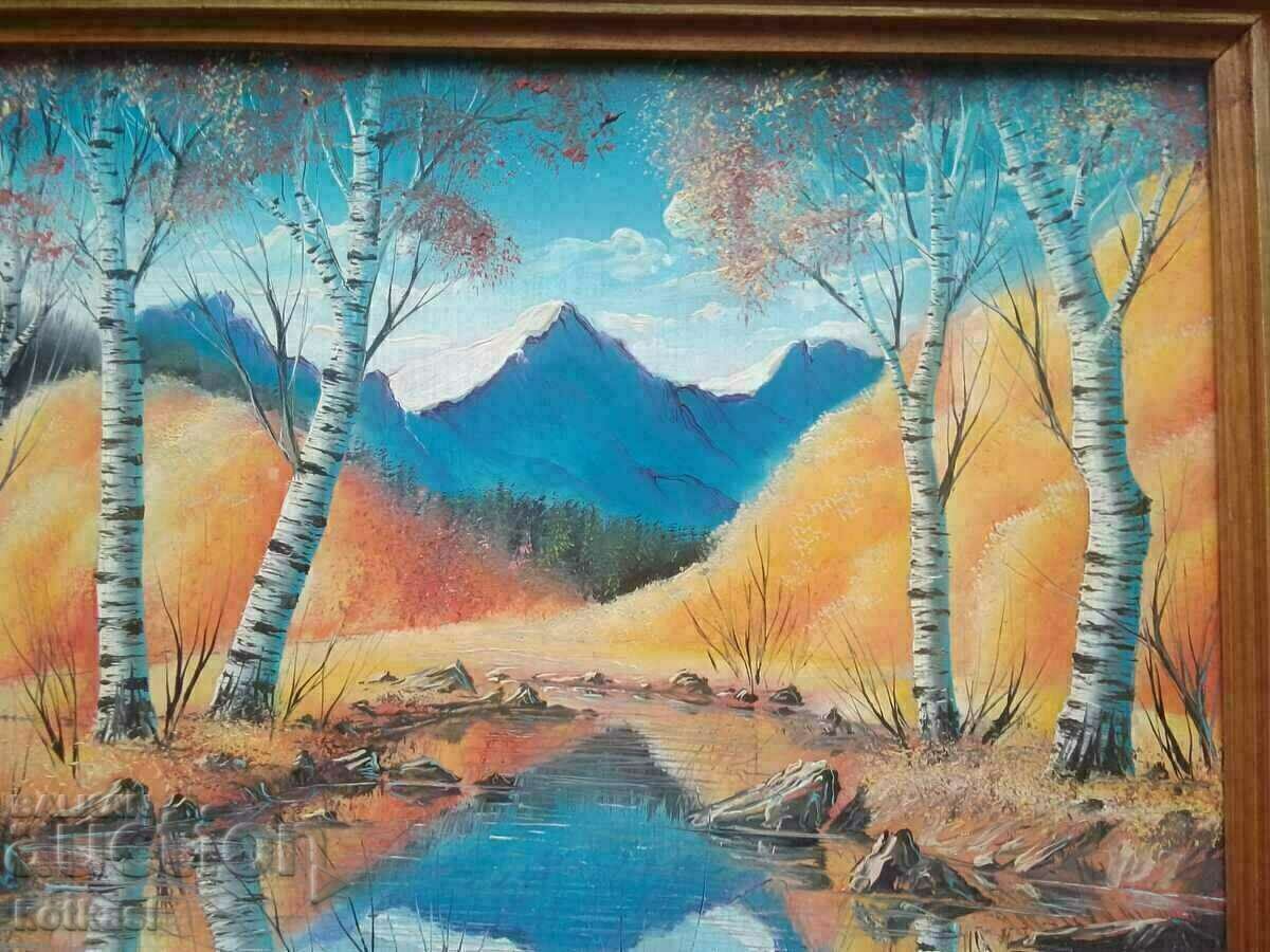 Delivery of Bulgarian author signed Valentin Yanev oil on silk Delivery of Bulgarian author signed Valentin Yanev oil on silk