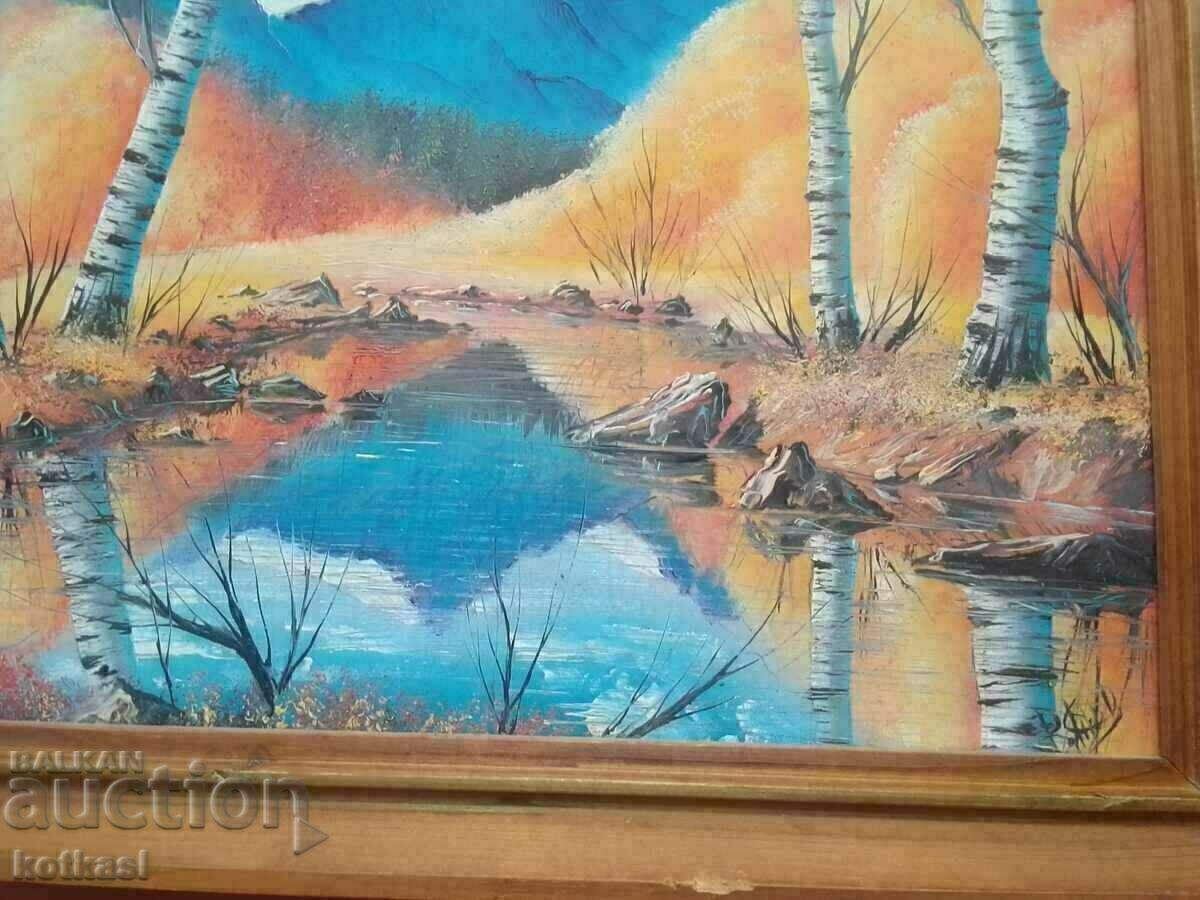 Bulgarian author signed Valentin Yanev oil on silk - 5 Bulgarian author signed Valentin Yanev oil on silk - 5