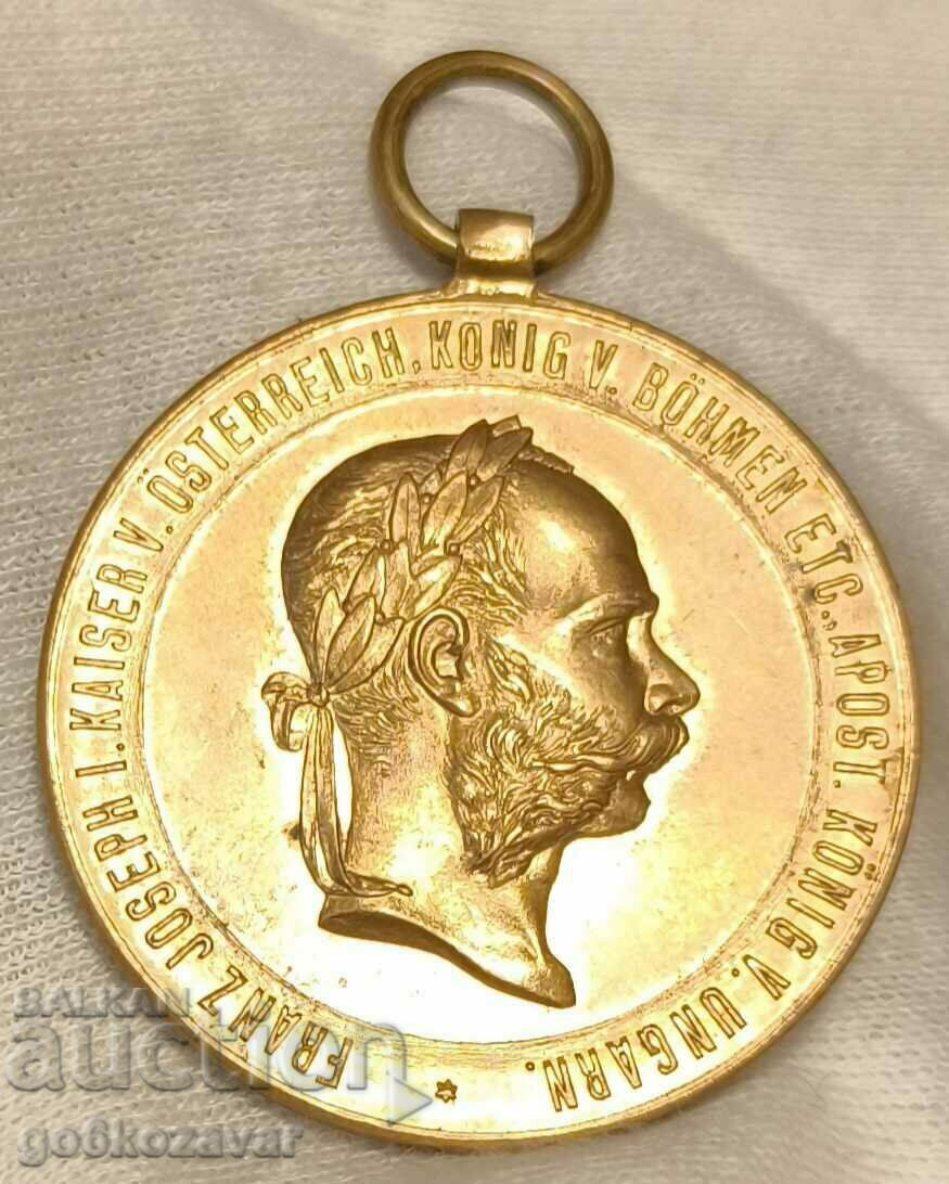 MEDALIA AUSTRIA PENTRU MERIT MILITAR 1873 MONETARIE!