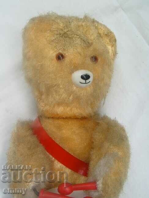 Urs de jucărie mecanică, un urs care cântă la tobă. Cheia lipsește - 5