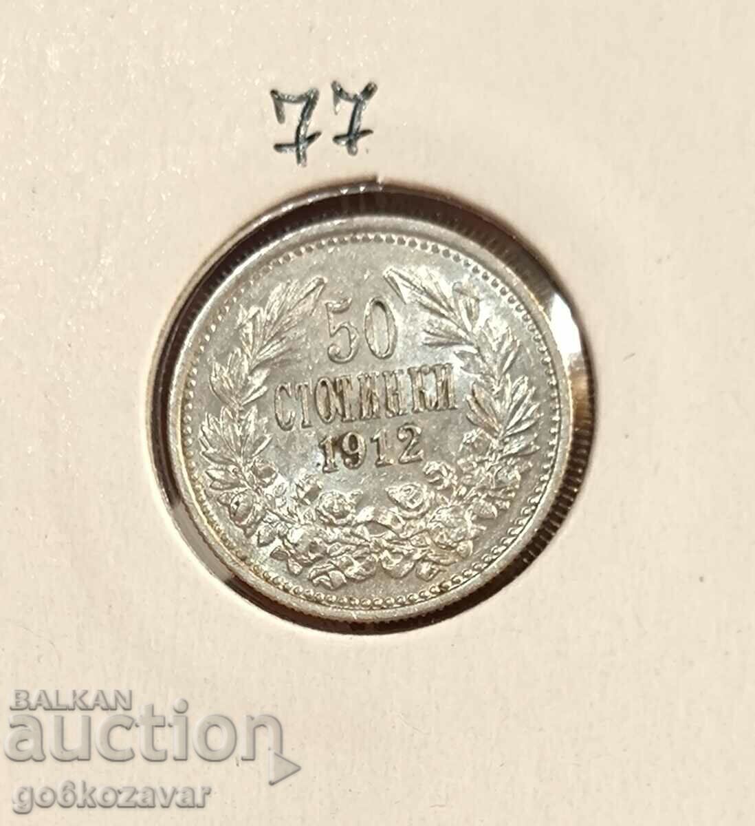 Bulgaria 50 cent 1912 Silver! Top collection!