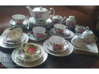 Original porcelain service, hand-painted Frisian rose