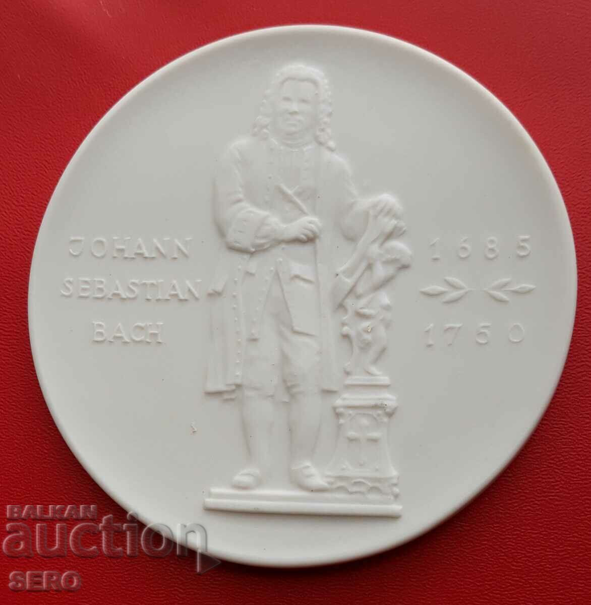 Германия-ГДР-голям медал от порцелан-Йохан Себастиан Бах