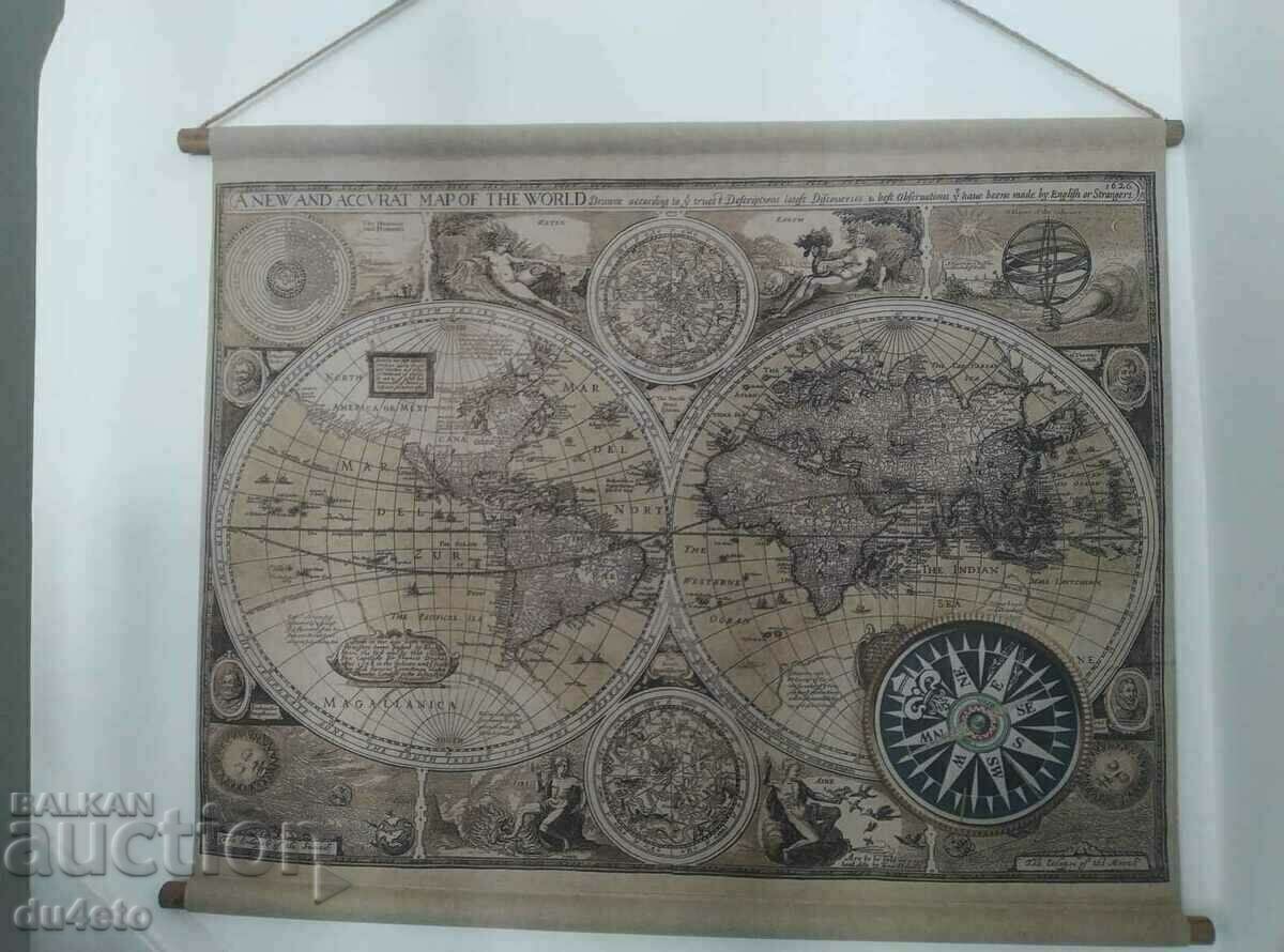 Textile canvas made of polyester-cotton fabric with a print and trees Textile canvas made of polyester-cotton fabric with a print and trees