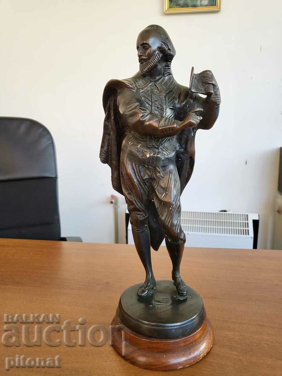 Statueta Shakespeare din bronz antic