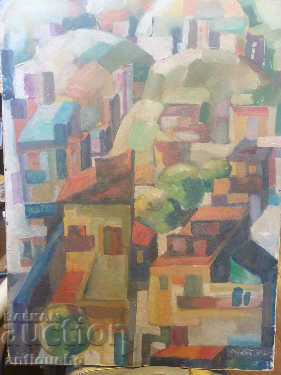 Old Painting Urban Landscape 1973