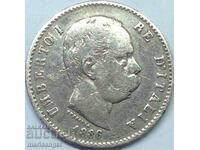 1 лира 1886 Италия Умберто I сребро
