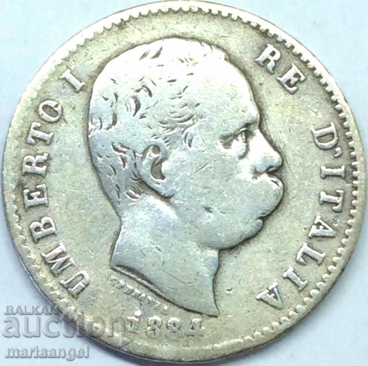1 liră 1884 Italia Umberto I Argint
