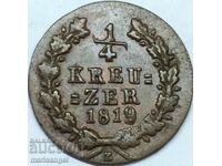 1/4 Kreuzer 1819 Nassau Γερμανία Wilhelm 1816-1839