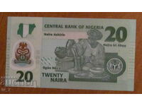 20 naira 2021 έτος- πολυμερές, Νιγηρία UNC