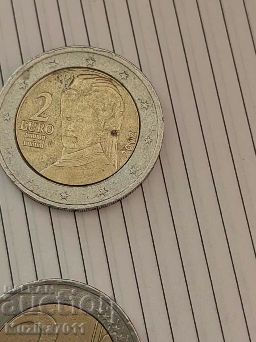 Two euro coins Spain