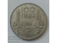 100 лева сребро България 1934 -  сребърна монета #52