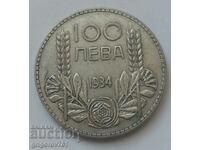 100 лева сребро България 1934 -  сребърна монета #58