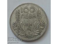 100 лева сребро България 1934 -  сребърна монета #62