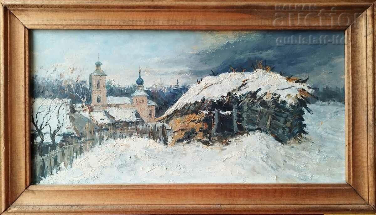 Painting "Winter", Art. A. Larionov, 1989