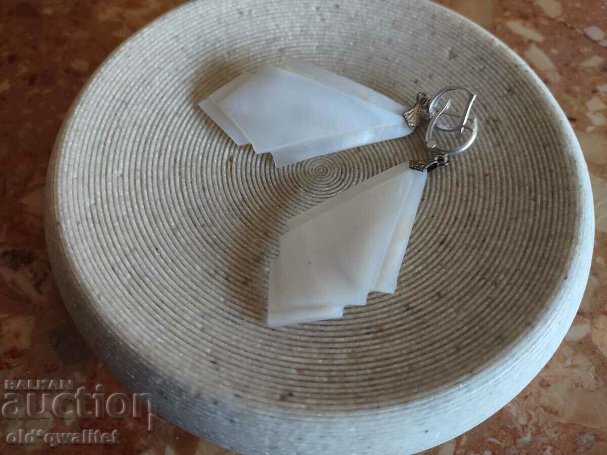 Cercei din argint cu sidef natural, ștampile disponibile - 7