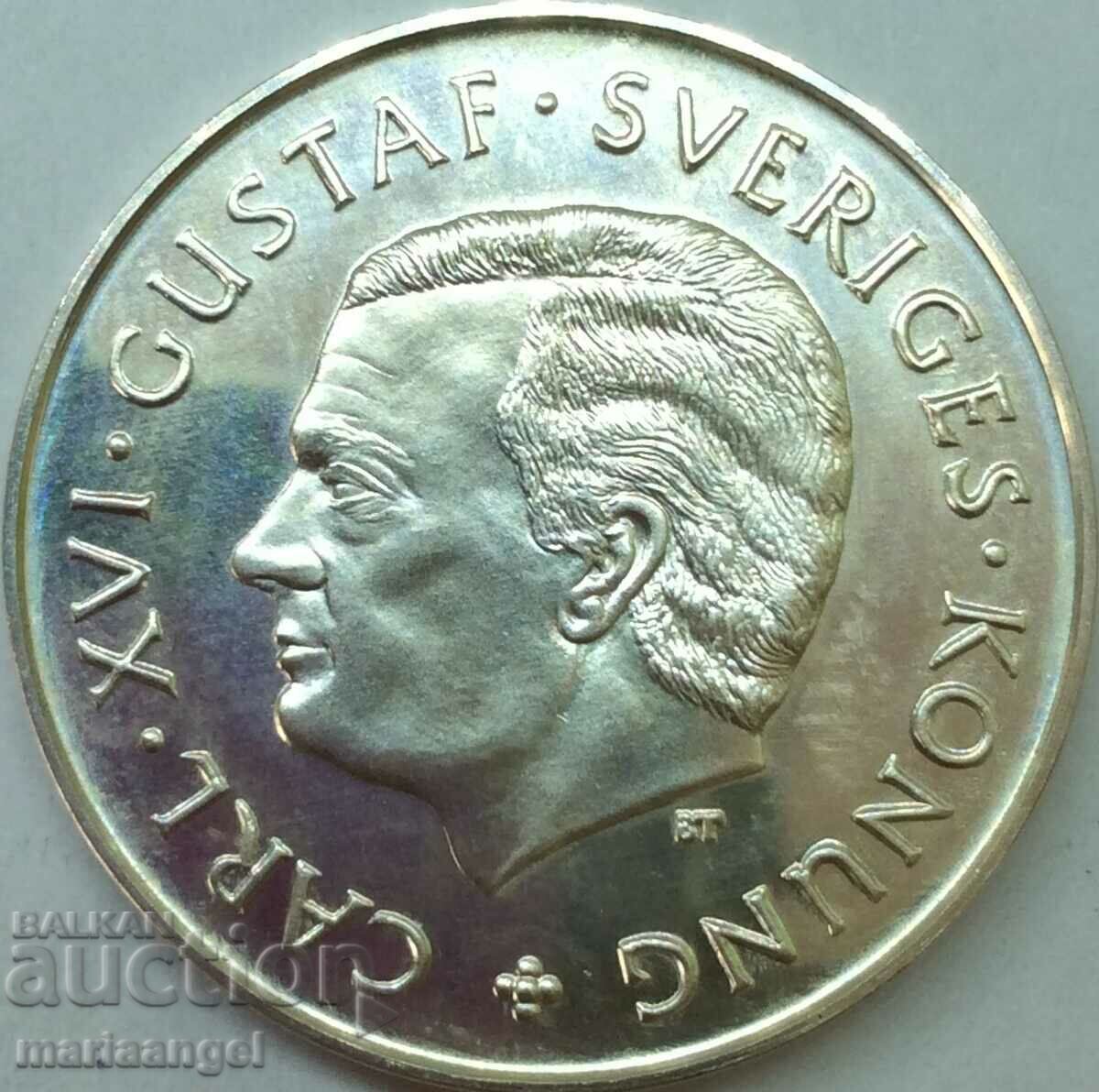 Sweden 100 kroner 1988 Karl XVI Jubilee 16.14g silver