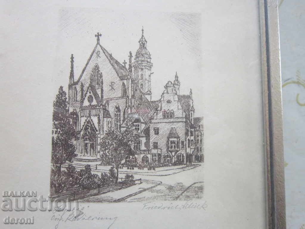 Auction Old picture etching graphic signed Auction Old picture etching graphic signed