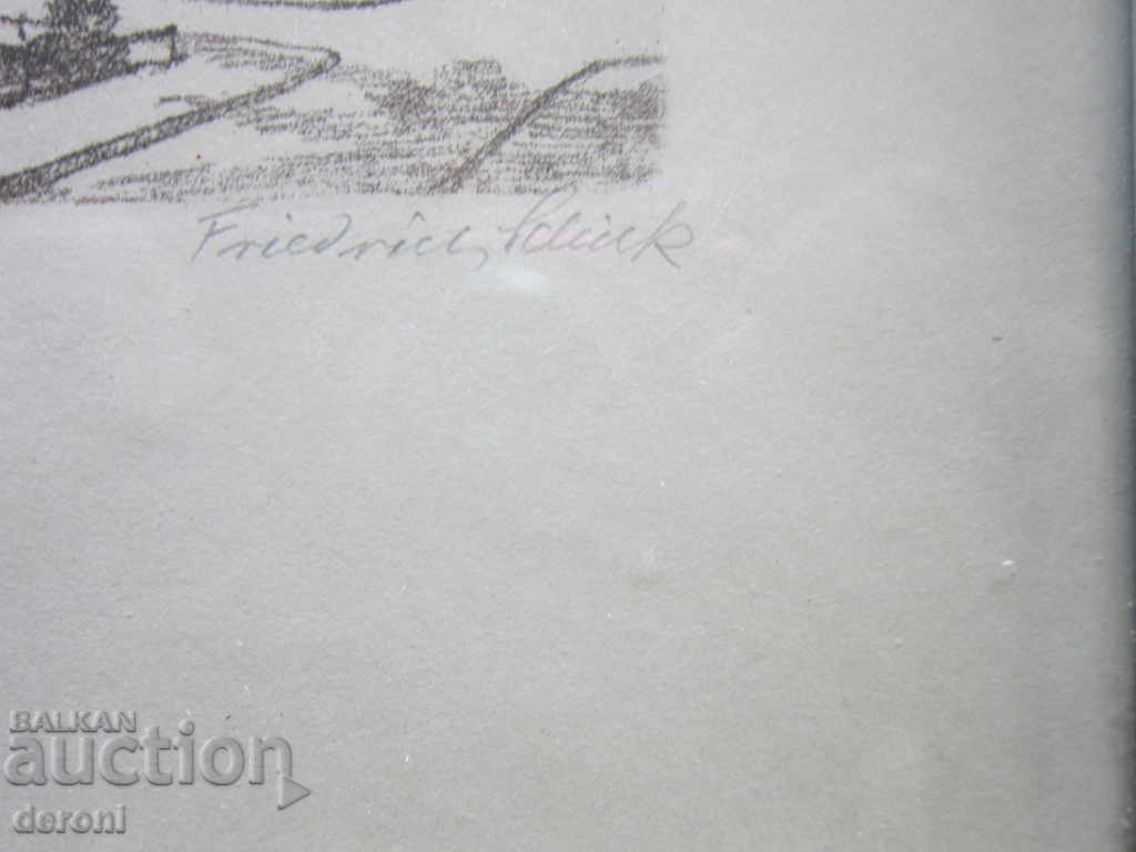 Old picture etching graphic signed - 5 Old picture etching graphic signed - 5