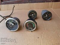Tachometer, thermometer, pressure gauge for an old car