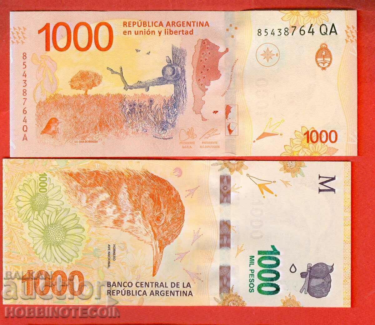 ARGENTINA ARGENTINA 1000 Peso issue issue 2022 letter QA UNC