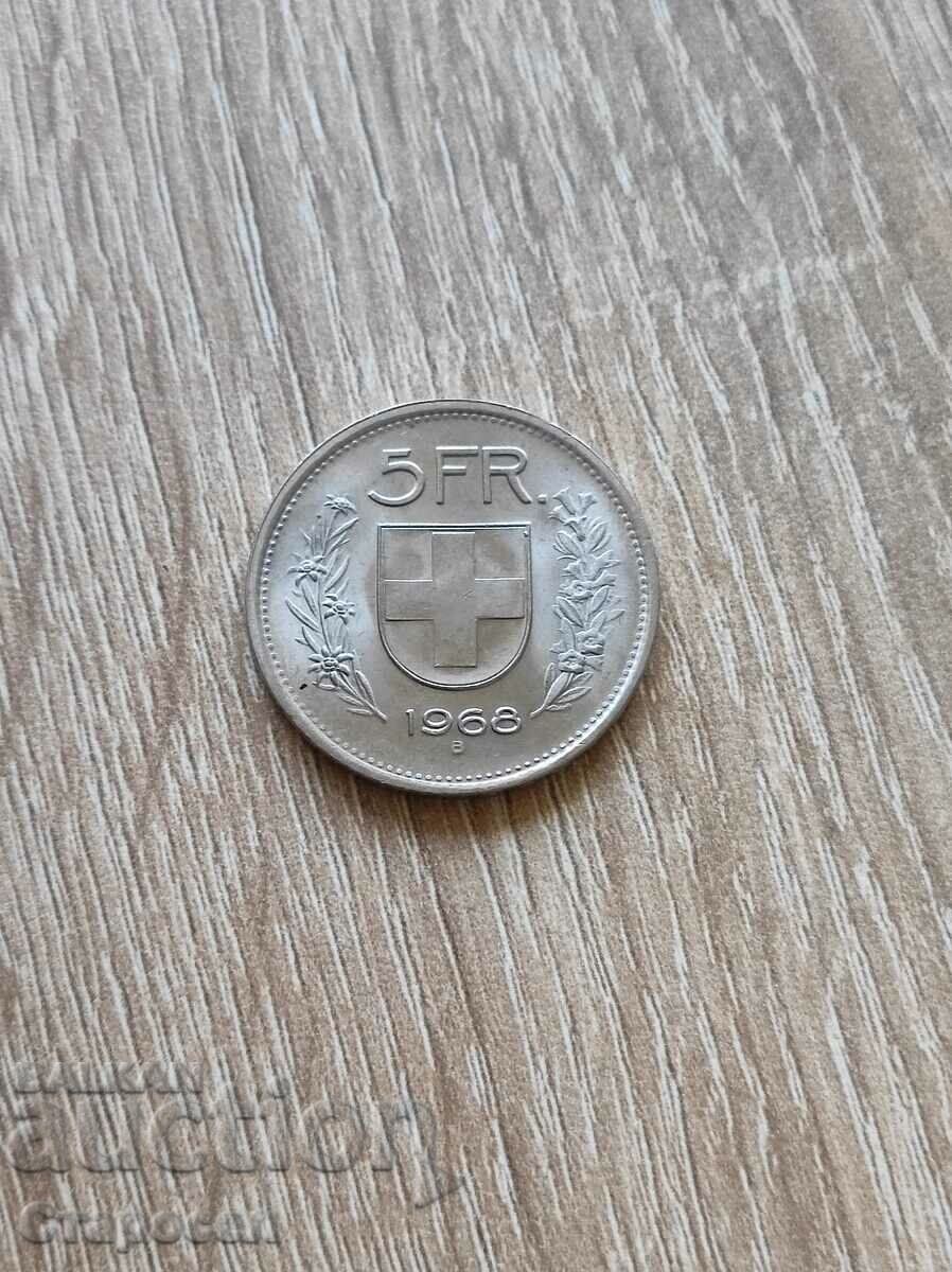 5 franci 1968 Elvetia