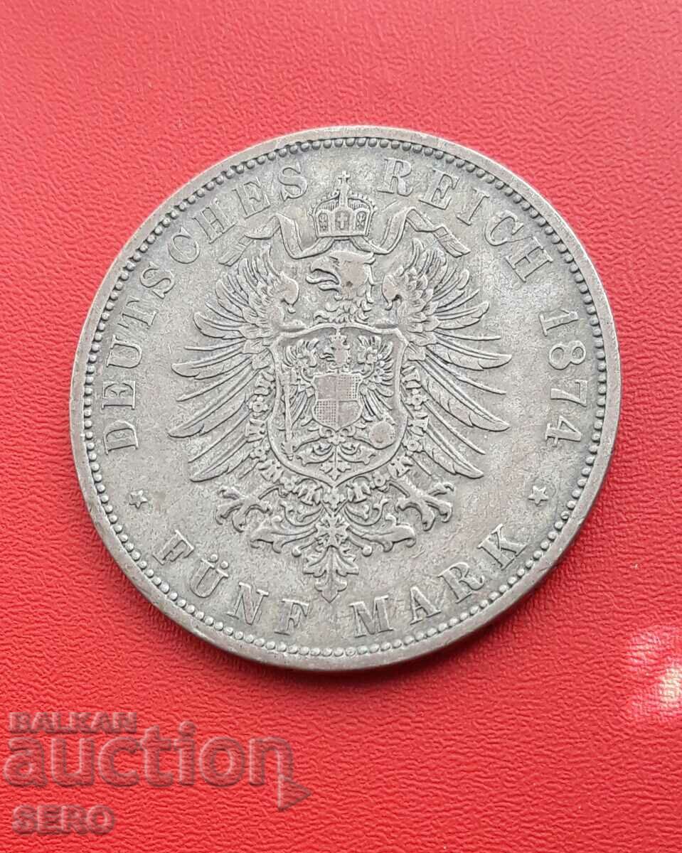 Γερμανία-Πρωσία-5 Μάρκα 1874 Α-Βερολίνο