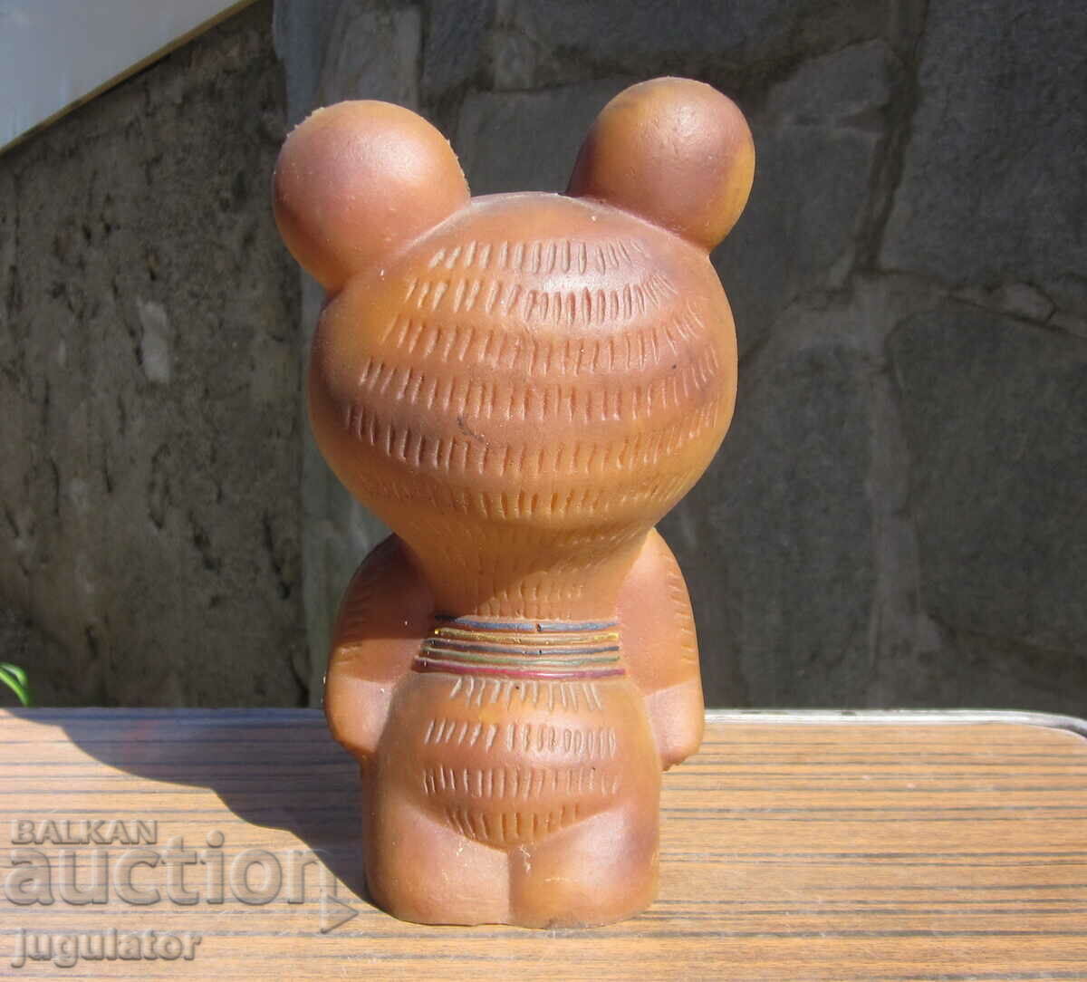 Delivery of the bear Misha, an old Olympic toy Olympiad Moscow 1980