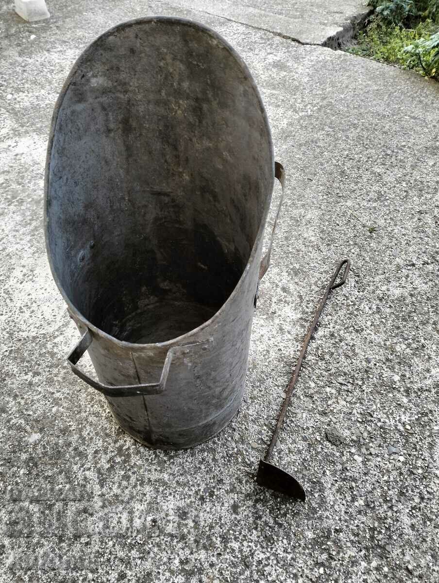Coal bucket and ash scraper