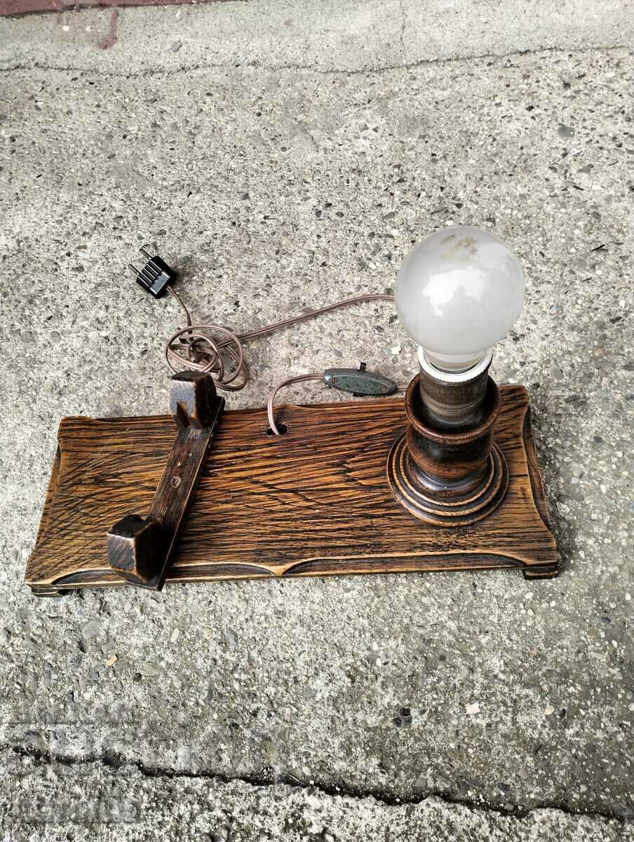 A wooden lamp
