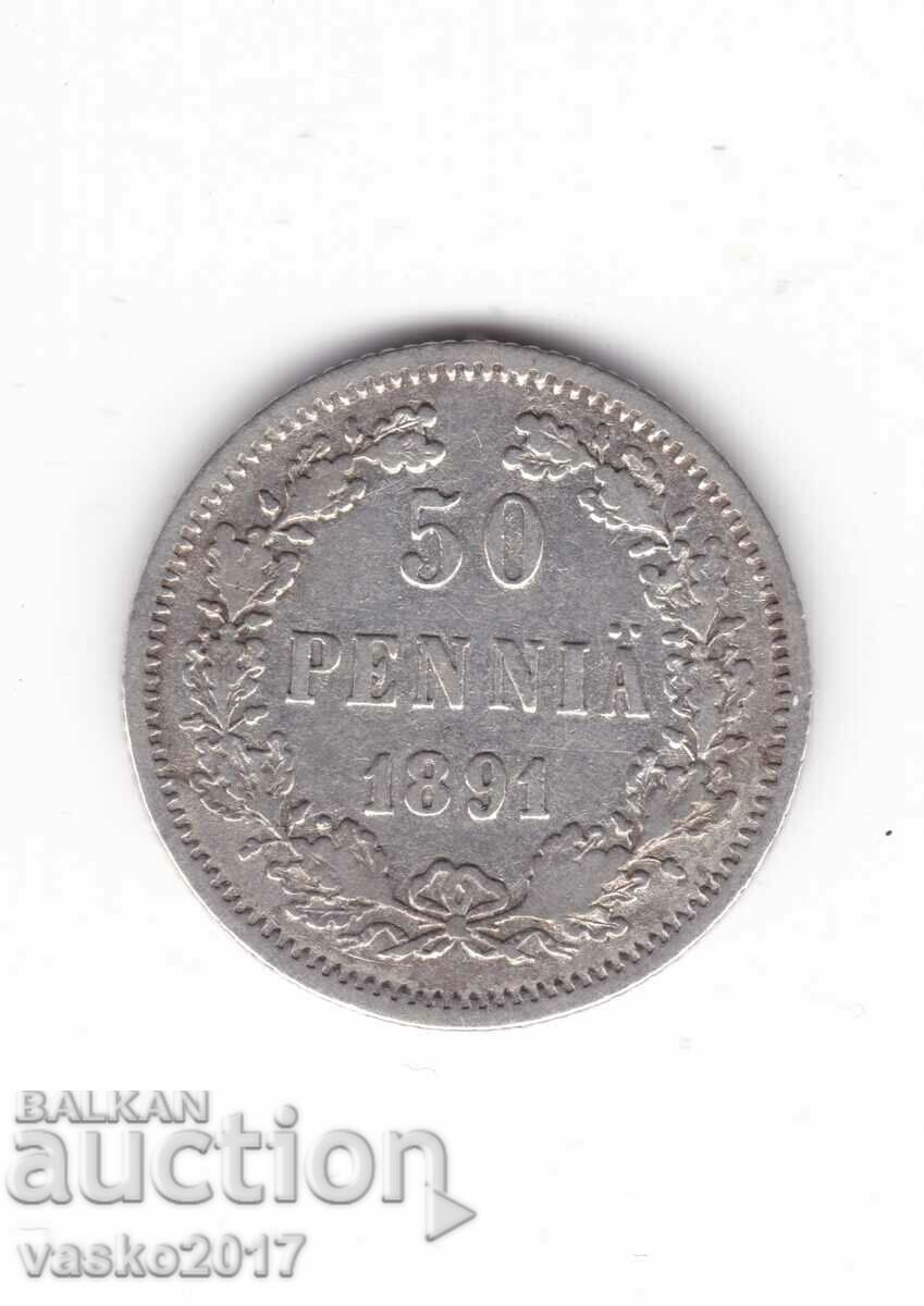 50 PENNIA - 1891 Russia for Finland