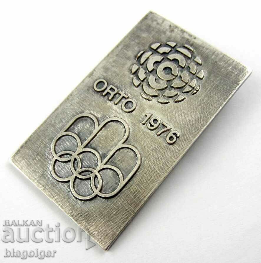 Delivery of Olympic Badge-Montreal 1976-ORTO Radio Press-Official Zn Delivery of Olympic Badge-Montreal 1976-ORTO Radio Press-Official Zn