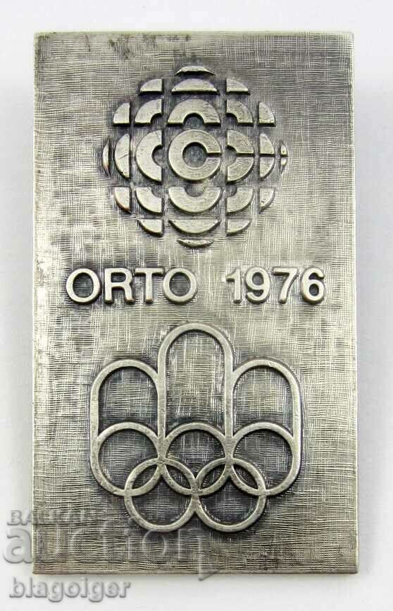 Olympic Badge-Montreal 1976-ORTO Radio Press-Official Zn - 5 Olympic Badge-Montreal 1976-ORTO Radio Press-Official Zn - 5